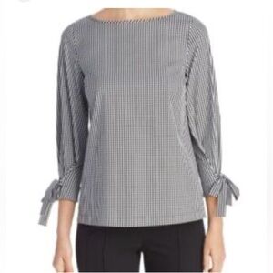 NEW- Ivanka Trump Black and White Gingham Blouse